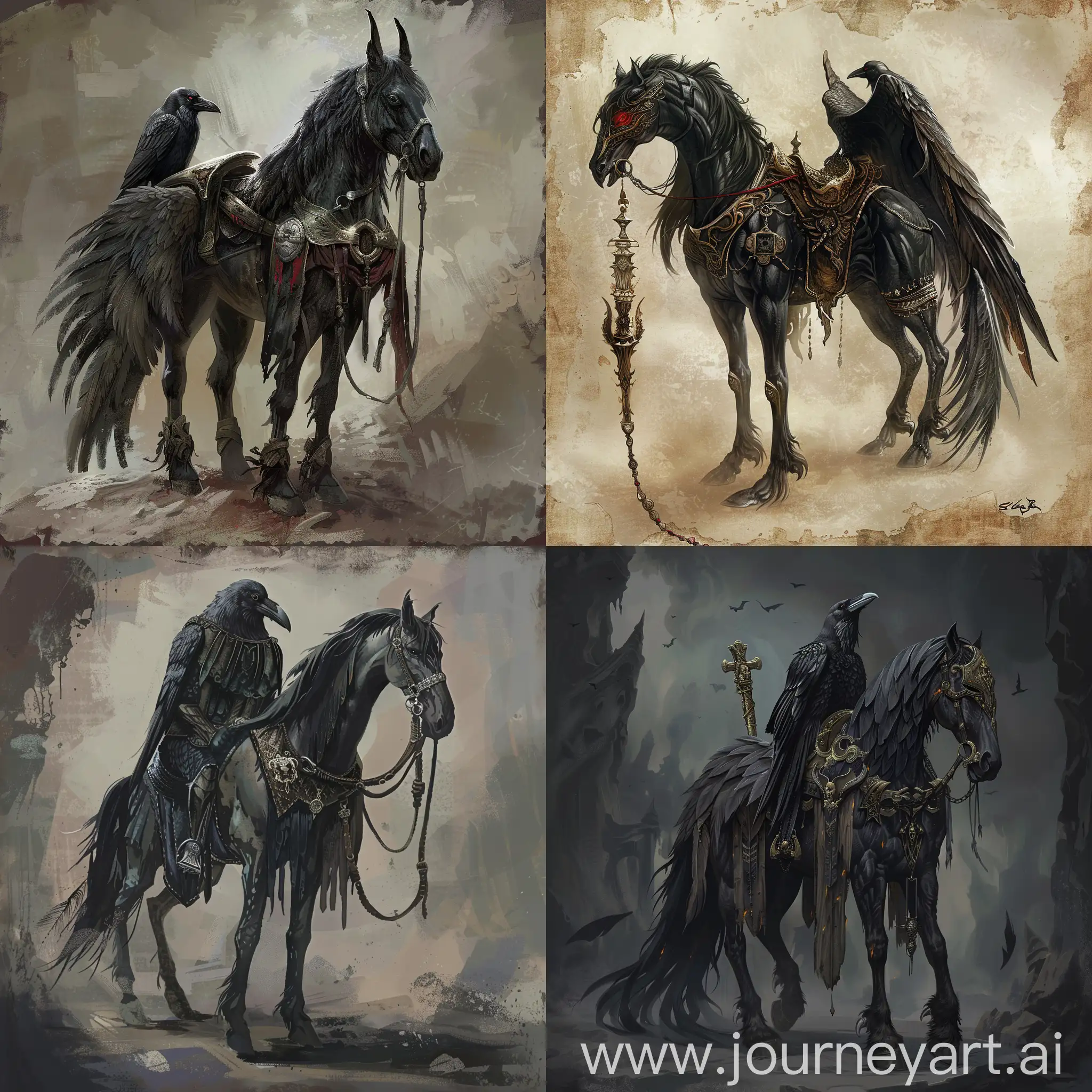Dark-Fantasy-Art-Evil-Raven-Horse-with-Ascalom