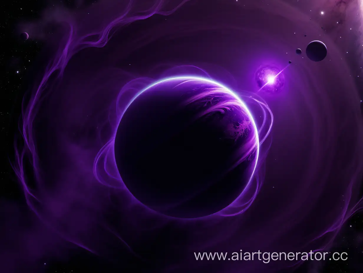 Enigmatic-Purple-Mist-Surrounding-Dark-Centered-Planet