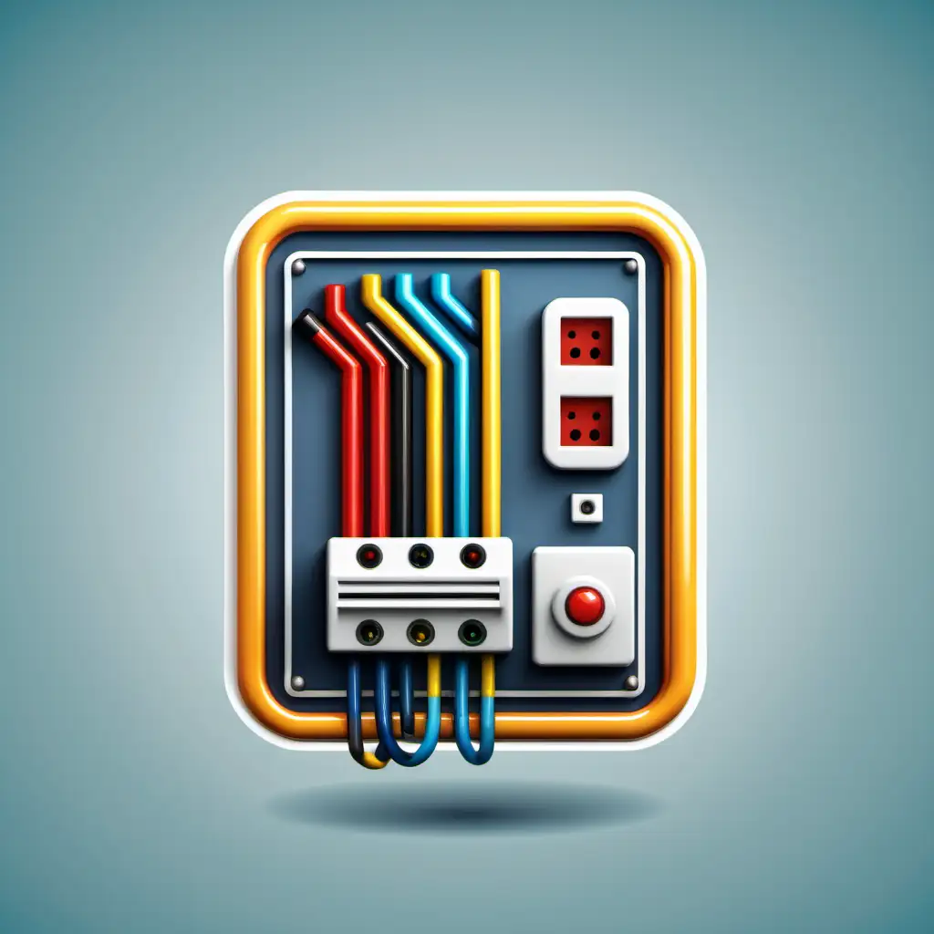 Vibrant 3D Color Icon for Electrical Engineering Discipline