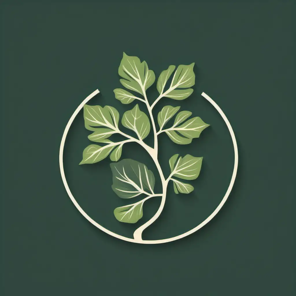 Simplistic Fig Tree Logo Natureinspired Design with Creative Branching Leaves