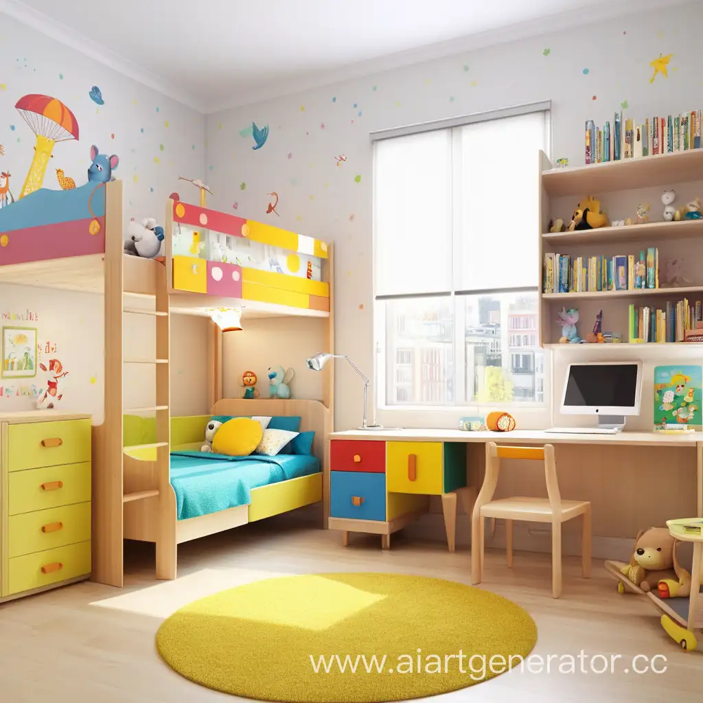 Vibrant-Childrens-Room-with-Playful-Decor-and-Toys