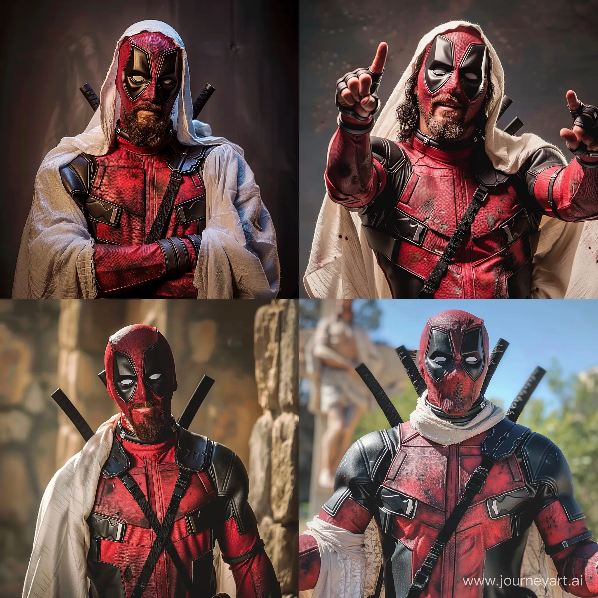 Deadpool-Portrayed-as-Jesus-Christ-in-Vibrant-Artwork