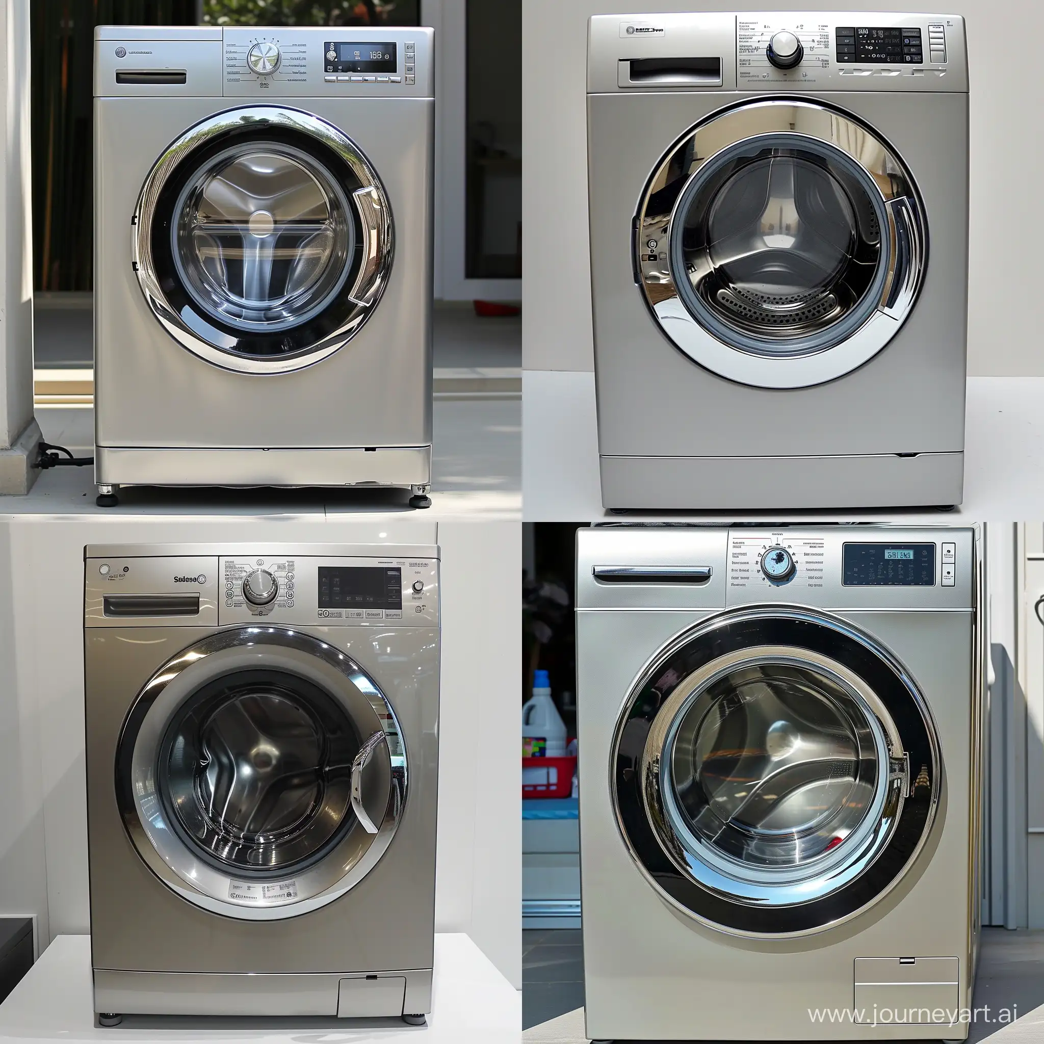 Elegant-Silver-Washing-Machine-with-Advanced-Features