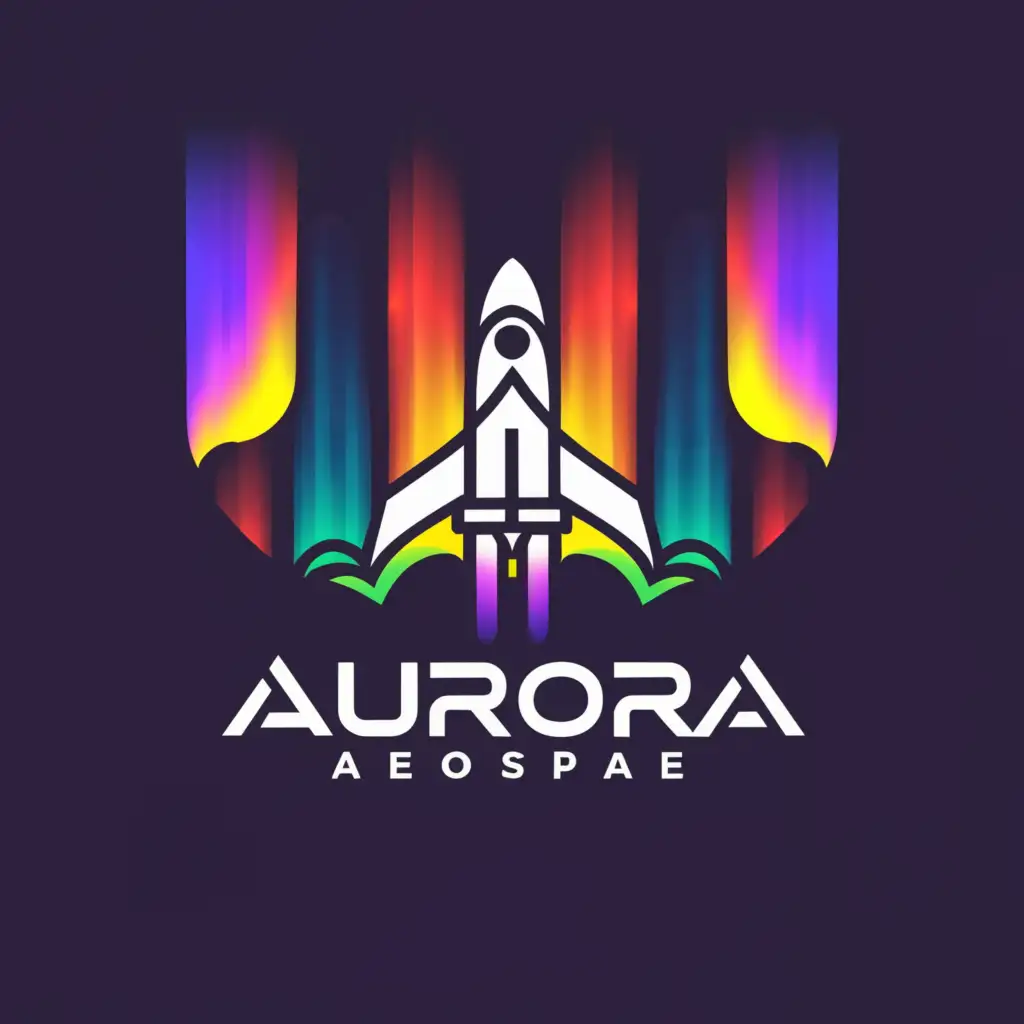 a logo design, with the text 'Aurora Aerospace', main symbol: Rocket flying through the northern lights, complex, to be used in Construction industry, clear background