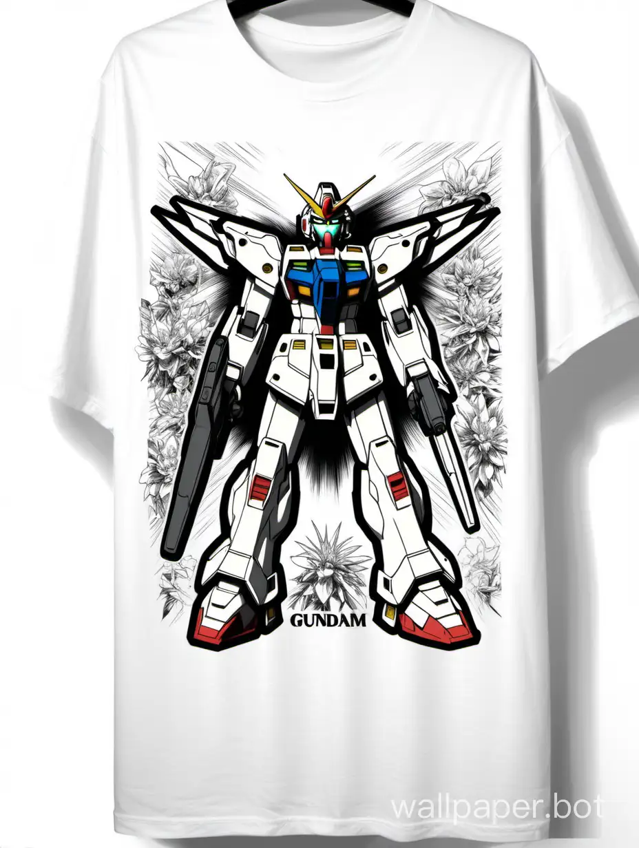 Gundam T-shirts, anime lettering, cottagecore shirts, oversized vintage Gundam T-shirts, line art Gundam shirts, anime enthusiast shirts