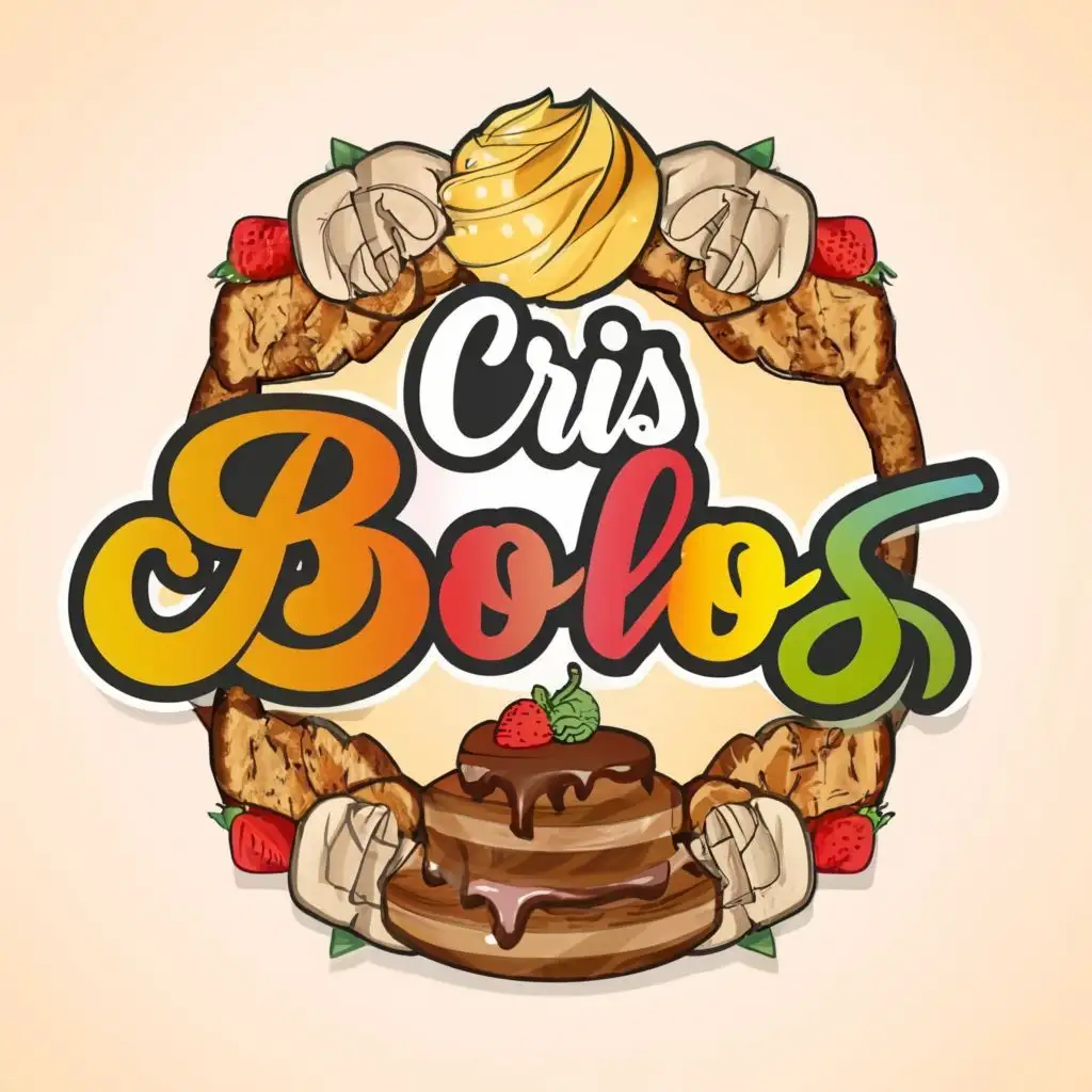 logo, cake, with the text "Cris Bolos", typography, be used in Restaurant industry