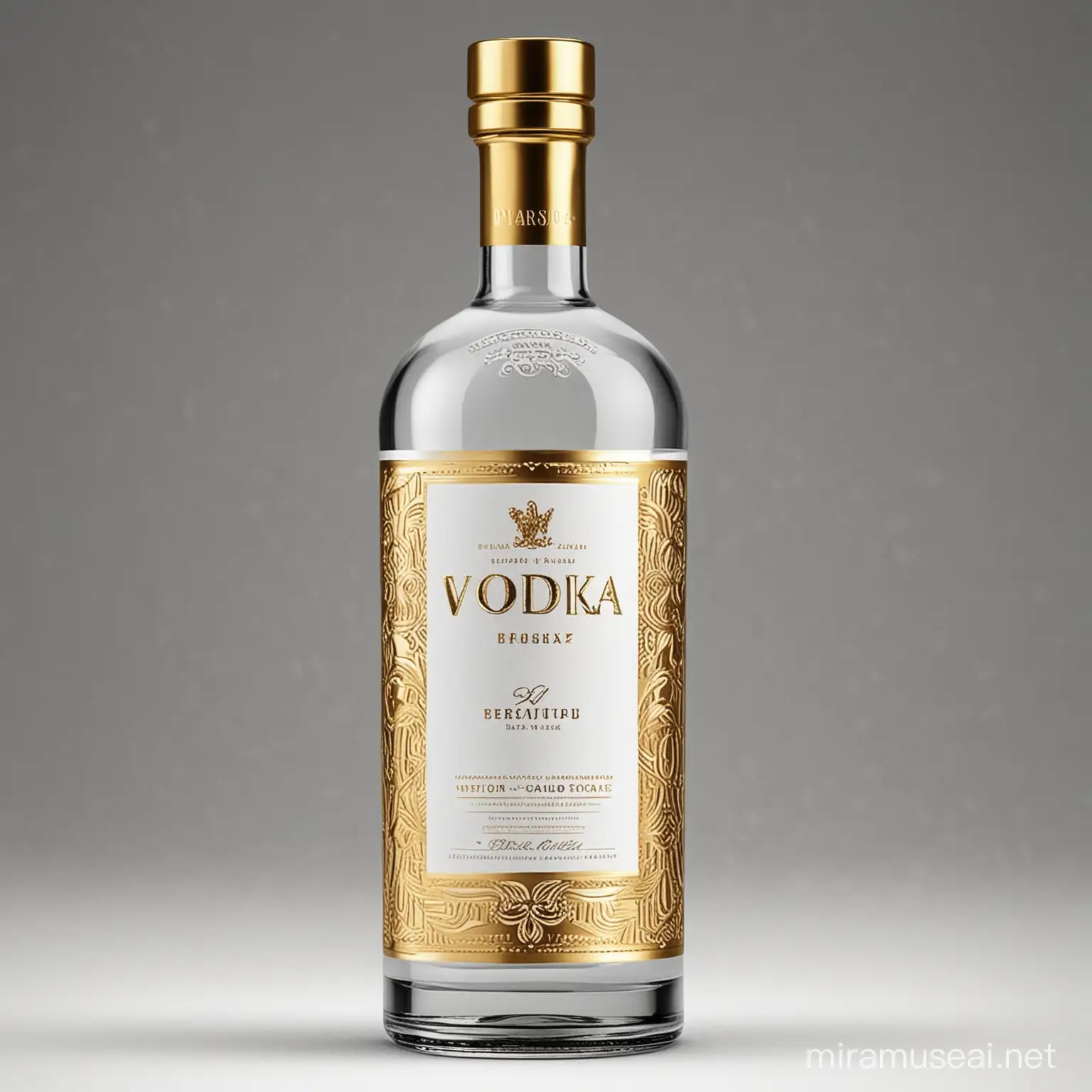 Luxurious Vodka Label Design Featuring Beautiful Gold Accents