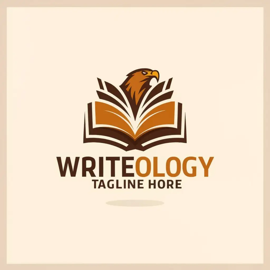 LOGO-Design-for-Writeology-Open-Book-Pen-with-Eagle-Feathers-Minimalistic-Blogging-Industry-Symbol