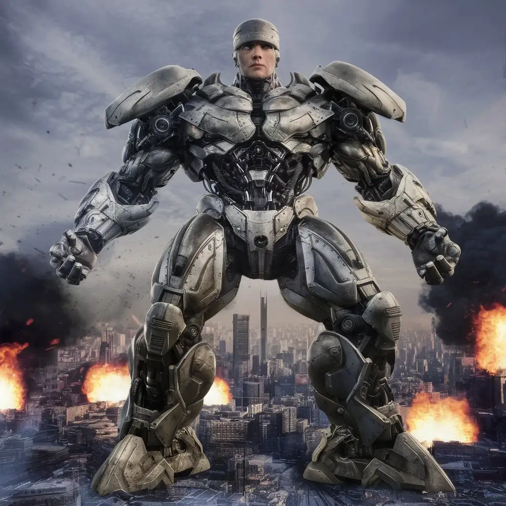 SnowWhite-Robocop-Superheroic-Transformer-Suit-in-Metropolis-Battle