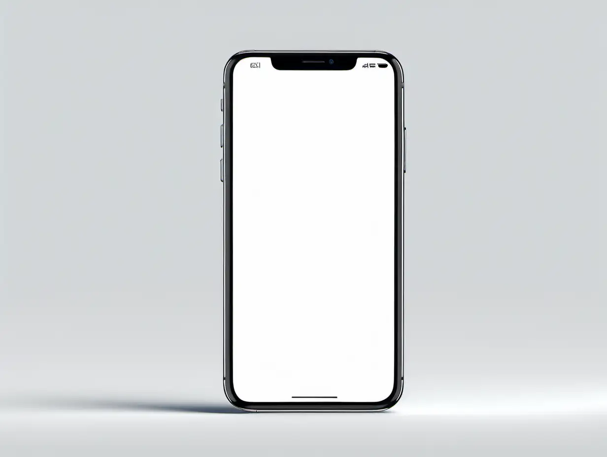 Realistic mobile mockup. iphone front view., Realistic, high quality iphone mockup for ui ux presentation. White background