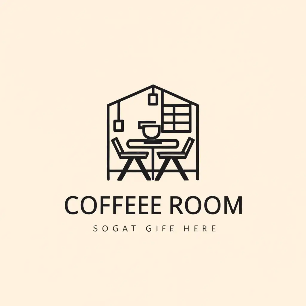 a logo design,with the text 'Ruang Kopi', main symbol:Open Space Room,Minimalistic,clear background
