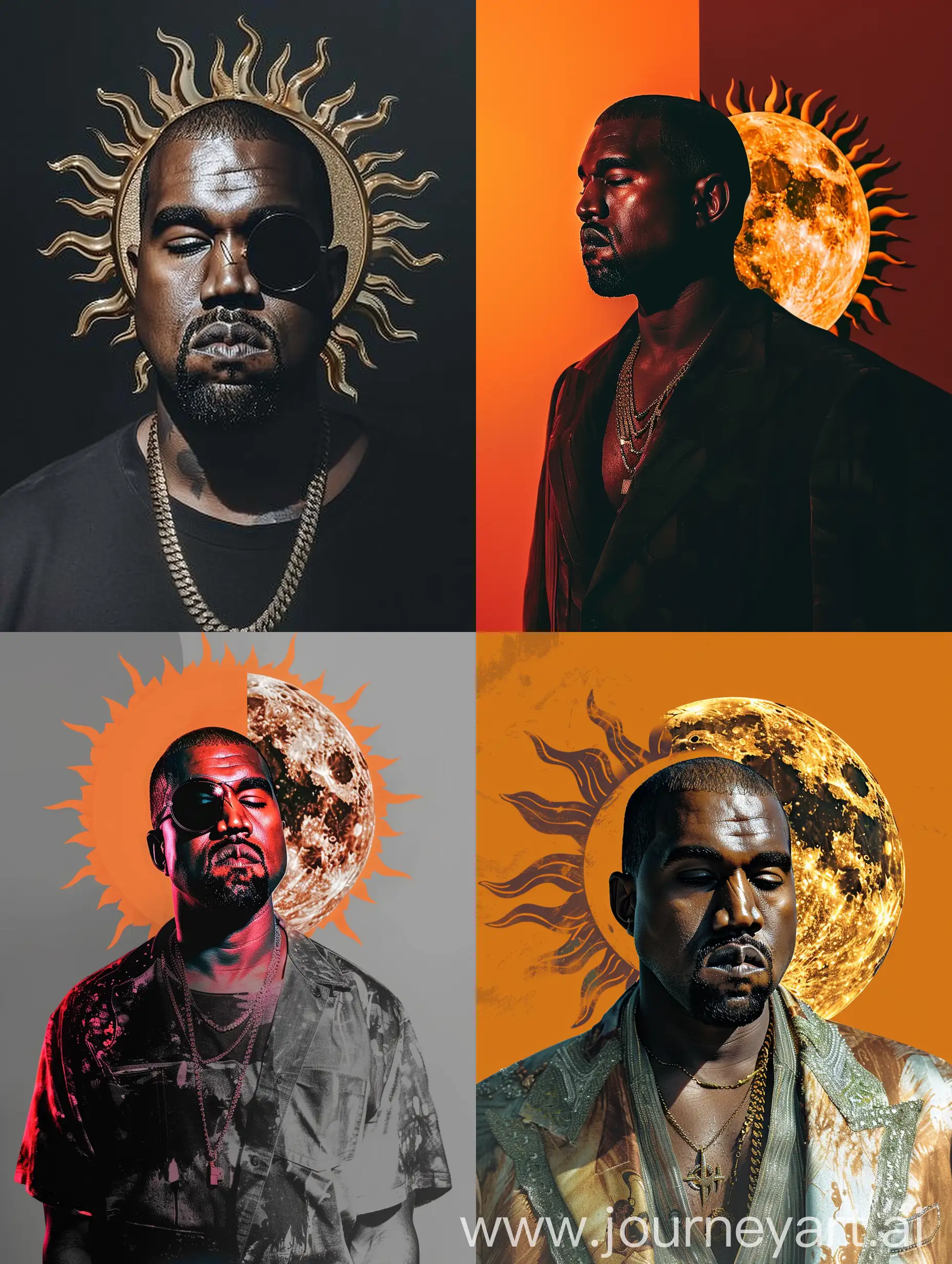 Kanye West as the Sun and Moon