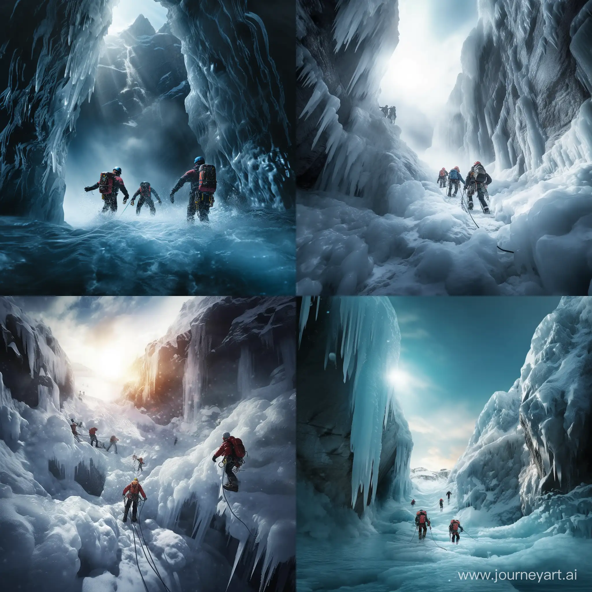 Winter-Canyoning-Adventure-Rappelling-and-Jumping-in-Snowy-Wilderness