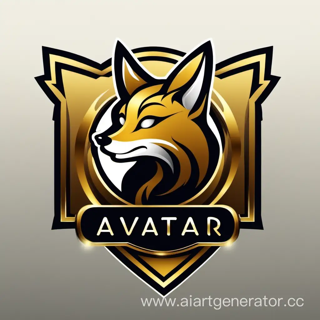 Logo avatar shop с лисой золото черный