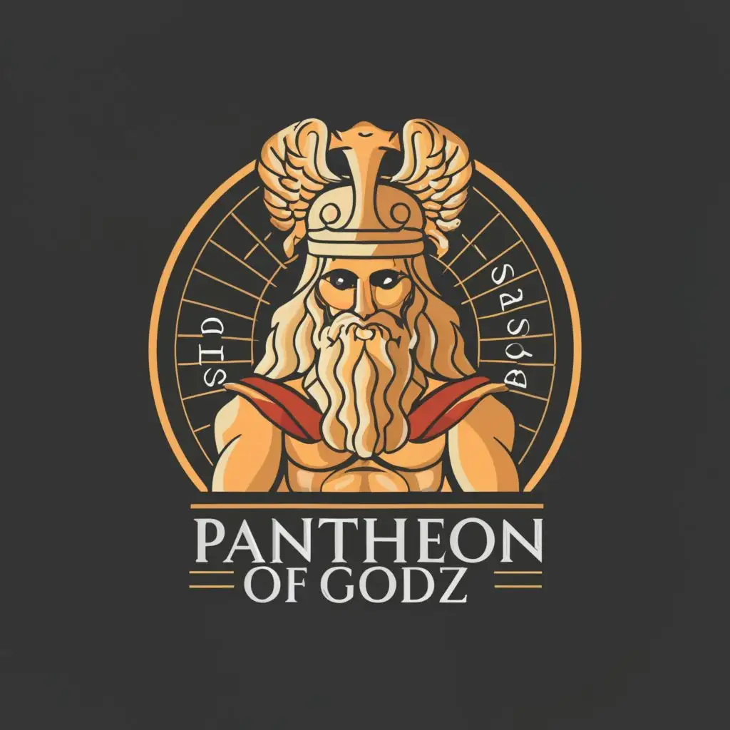 logo, Greek gods, pantheon, with the text "Pantheon Of Godz", typography, be used in Technology industry