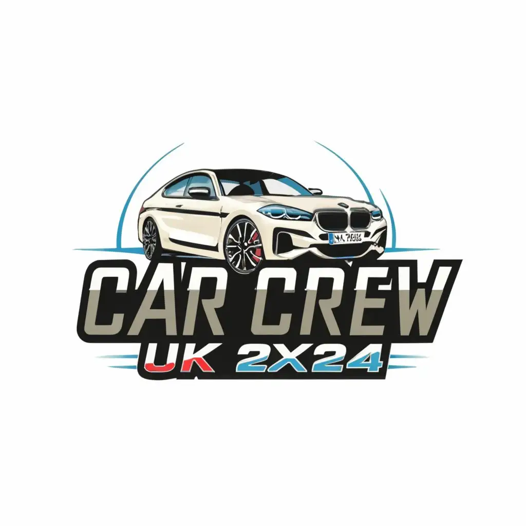 logo, cars, with the text "Car Crew UK 2K24", typography, be used in Automotive industry, bmw, circle