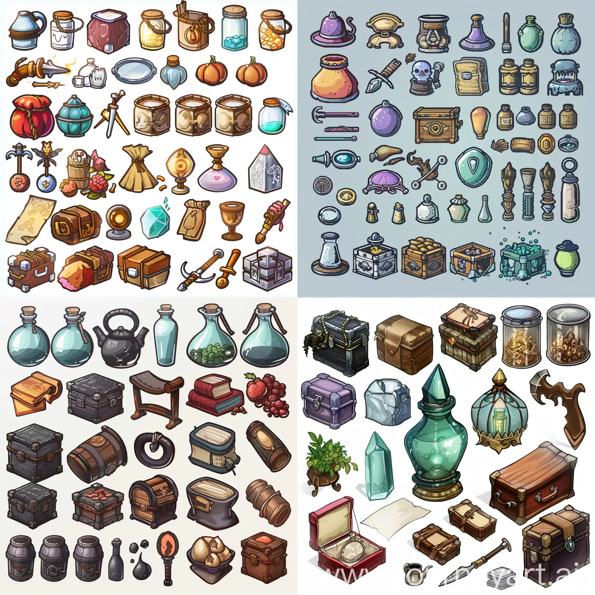 item spritesheet, game items