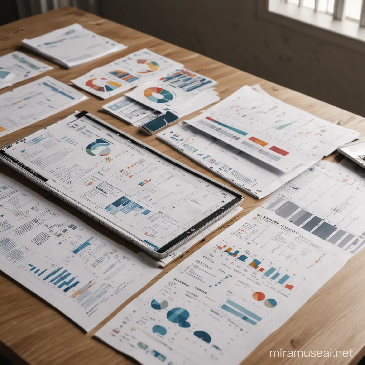 Business Management Dashboards on Table