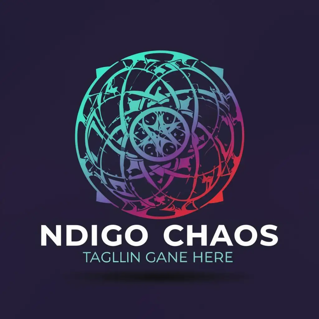 a logo design,with the text "indigo chaos", main symbol:magic circle,Moderate,be used in Technology industry,clear background