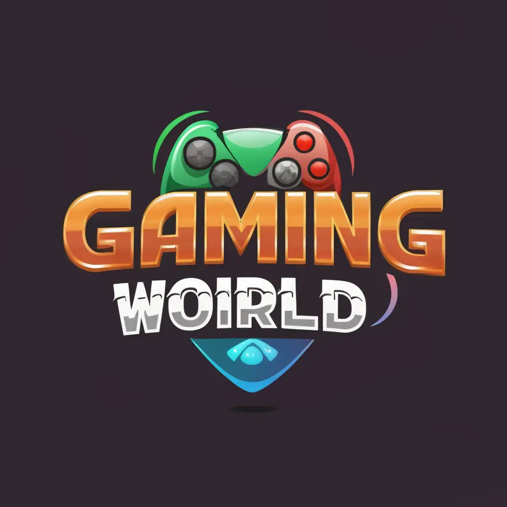 a logo design,with the text "Gaming World", main symbol:Gaming,Moderate,clear background