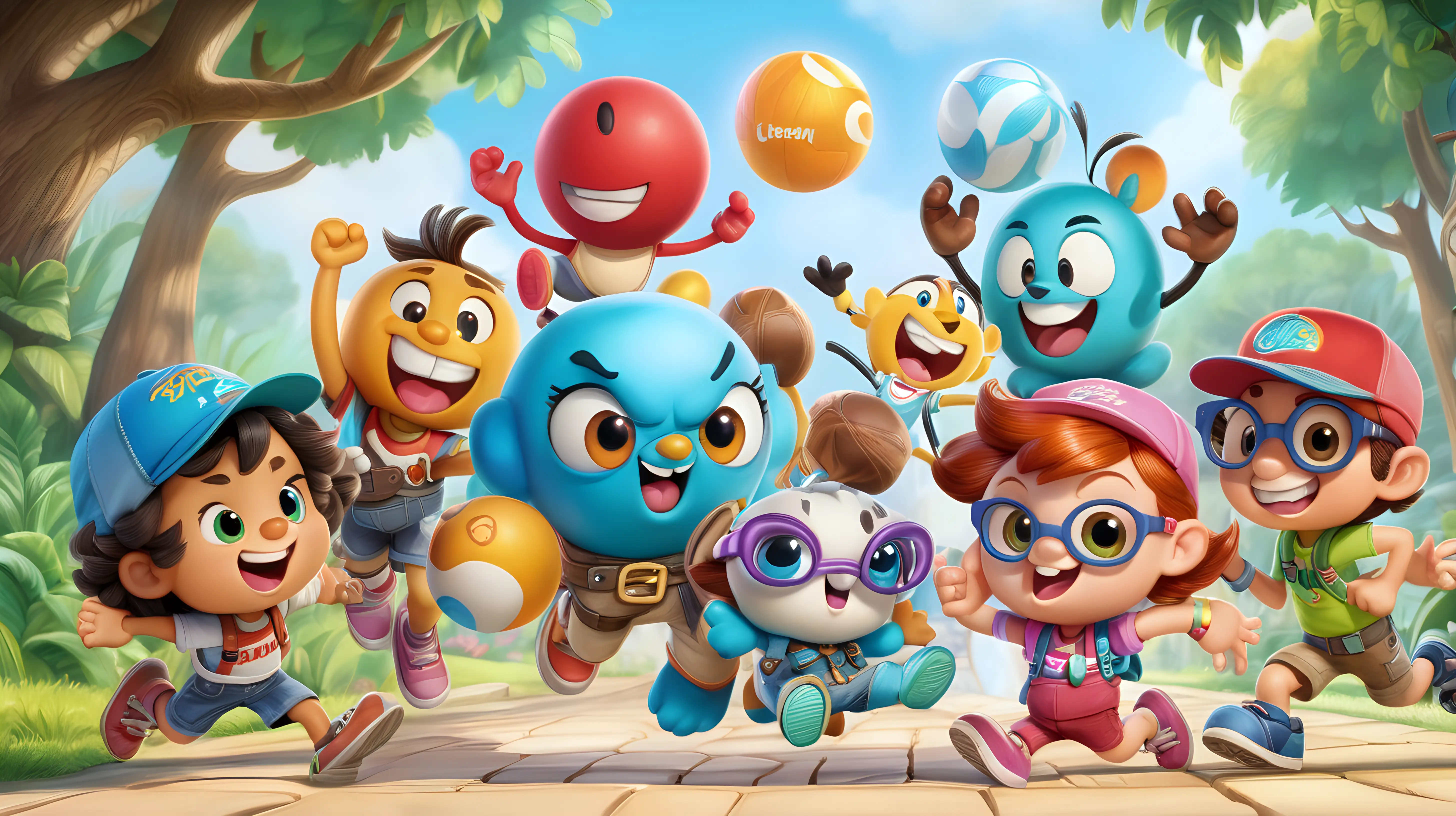 "Craft a lovable character that is a living, bouncing ball of energy, always ready for adventure and laughter, bringing boundless joy to the cartoon world."