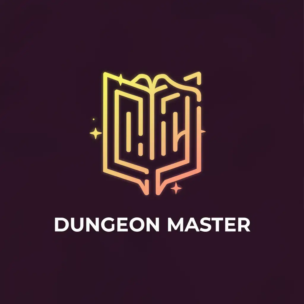 a logo design,with the text 'Dungeon Master', main symbol:Glowing Book,Minimalistic,be used in Legal industry,clear background