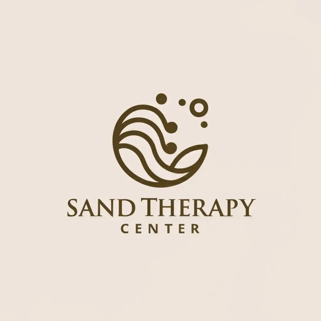 a logo design,with the text "SAND THERAPY CENTER", main symbol:water, sand, simple,Minimalistic,be used in Medical Dental industry,clear background