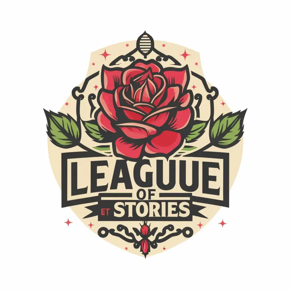logo, rose, with the text "League of Stories", typography, be used in Entertainment industry