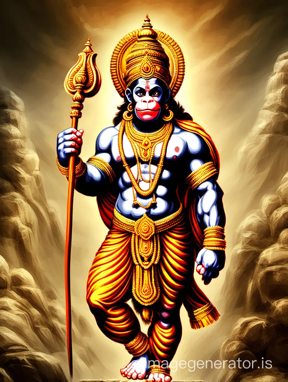 Mighty-Lord-Hanuman-Devotionally-Bestowing-Blessings