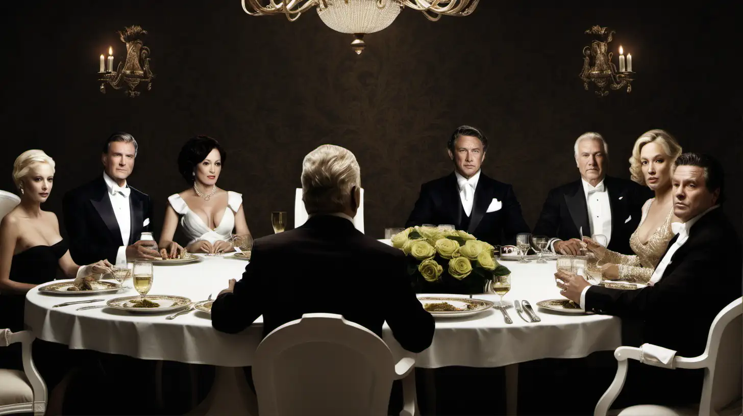 Affluent Gathering around Lavish Dining Table