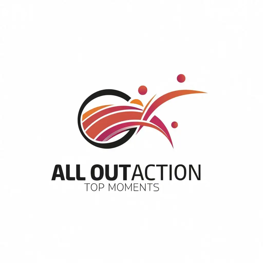 a logo design,with the text "AllOutAcion", main symbol:Cricket's Top Moments, Featured!,complex,be used in Sports Fitness industry,clear background