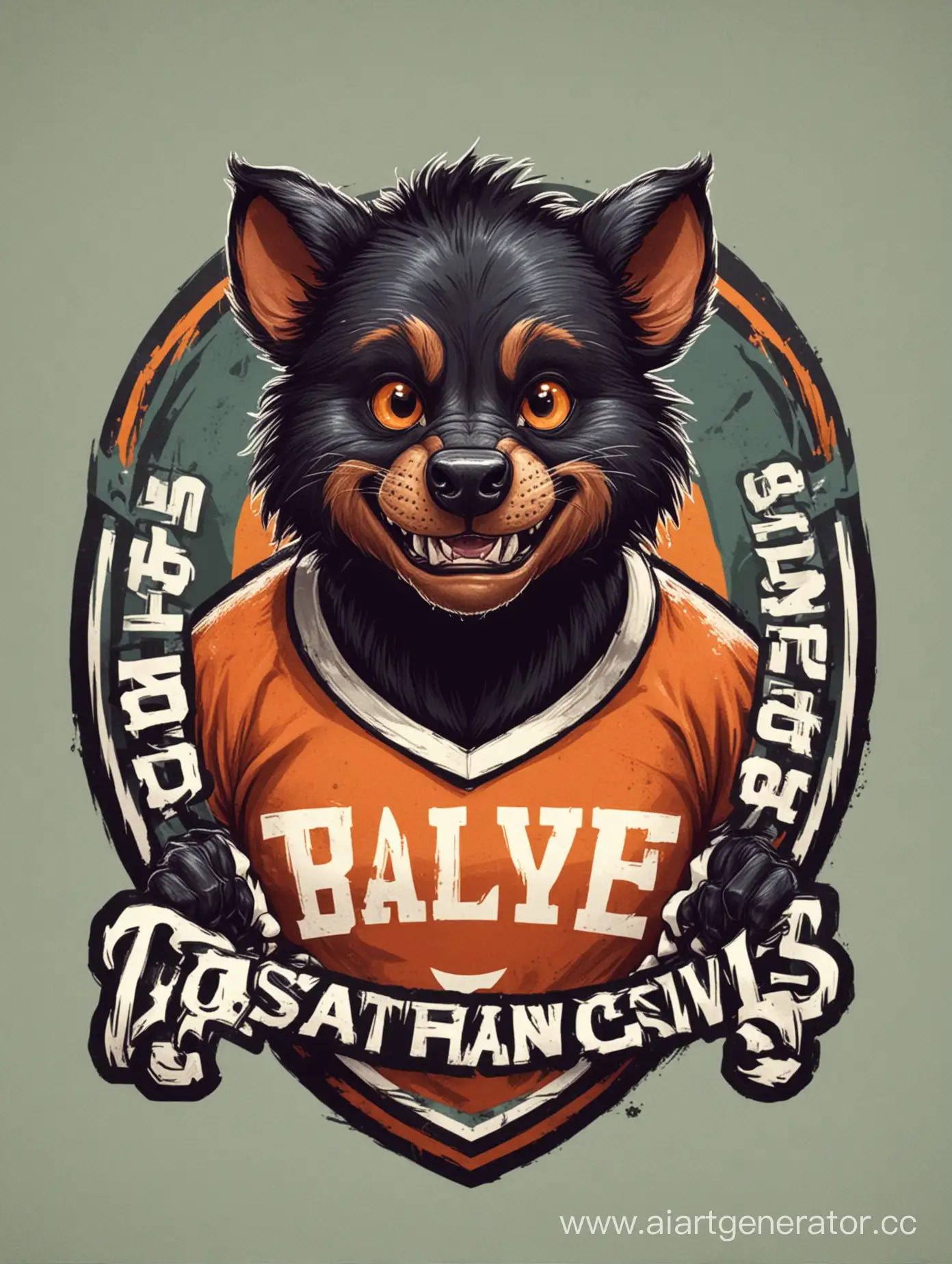 Футбольный логотип с тасманским дьяволом