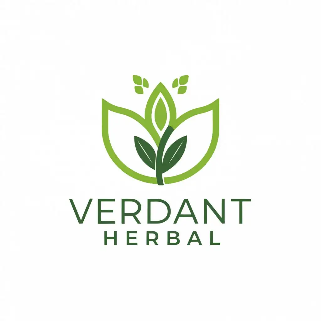 a logo design,with the text "Verdant Herbal", main symbol:leaf,Moderate,clear background