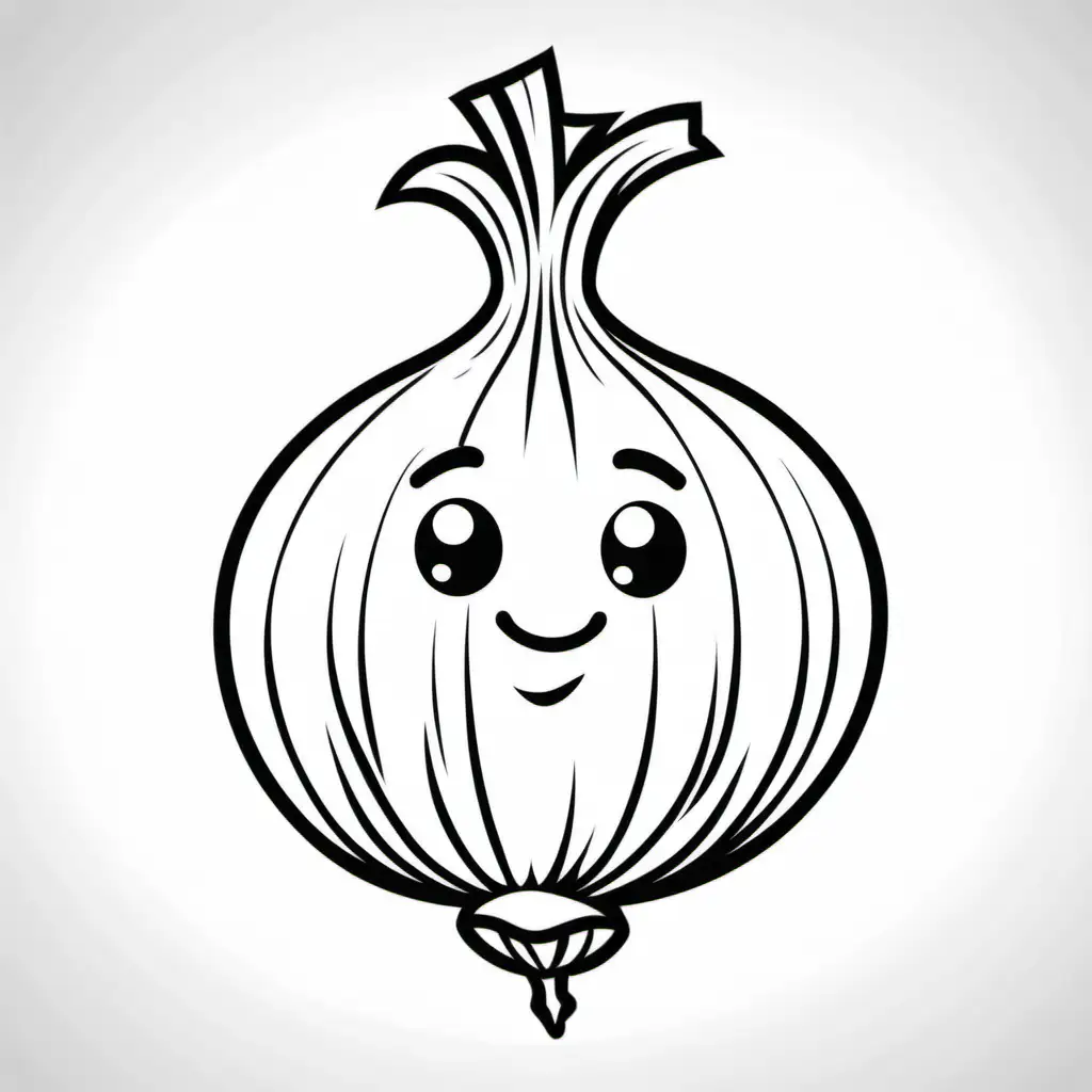 Onion Coloring Page for Kids Fun Vegetable Activity for Children