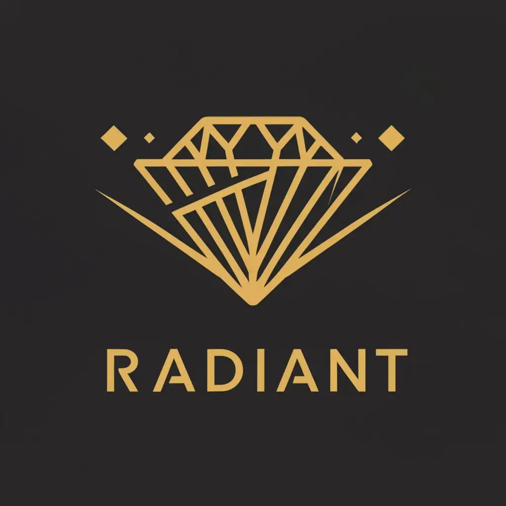 a logo design,with the text "Radiant", main symbol:diamond,Moderate,clear background