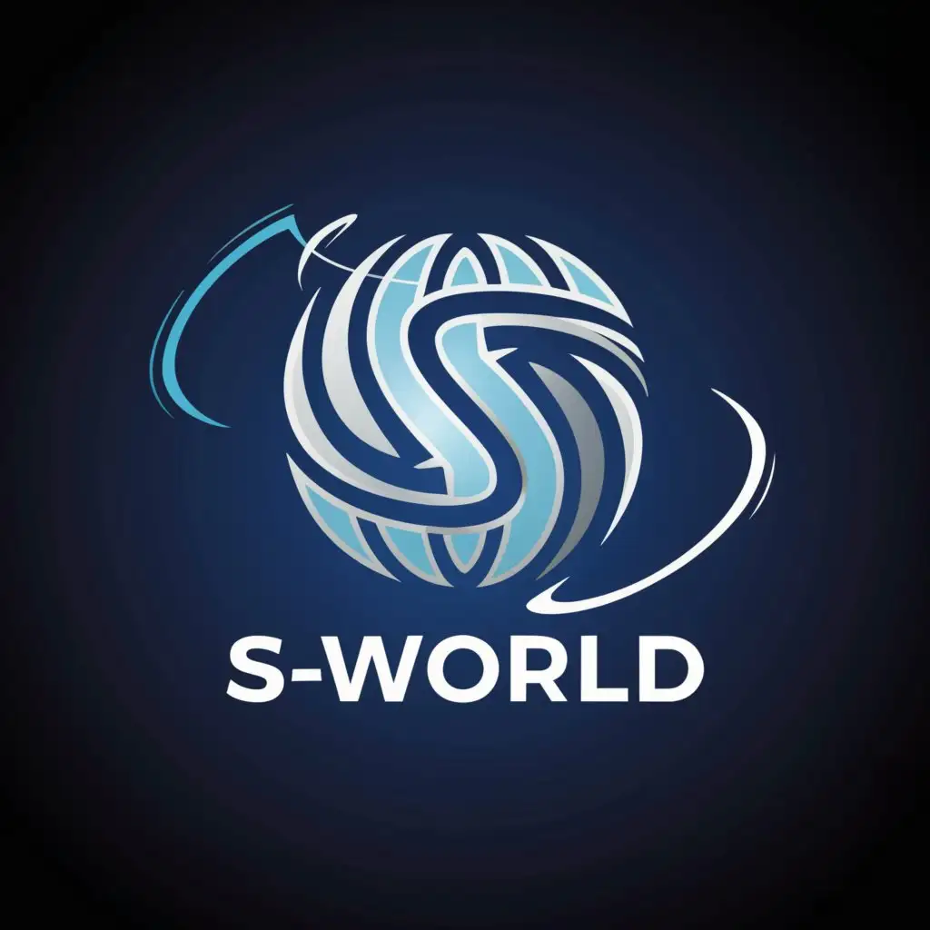a logo design,with the text "S-world", main symbol:the world,Moderate,be used in Internet industry,clear background