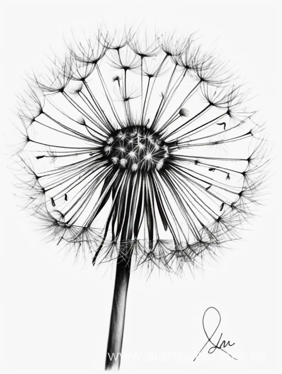 Vibrant-Dandelion-Sketch-Botanical-Art-in-Watercolor