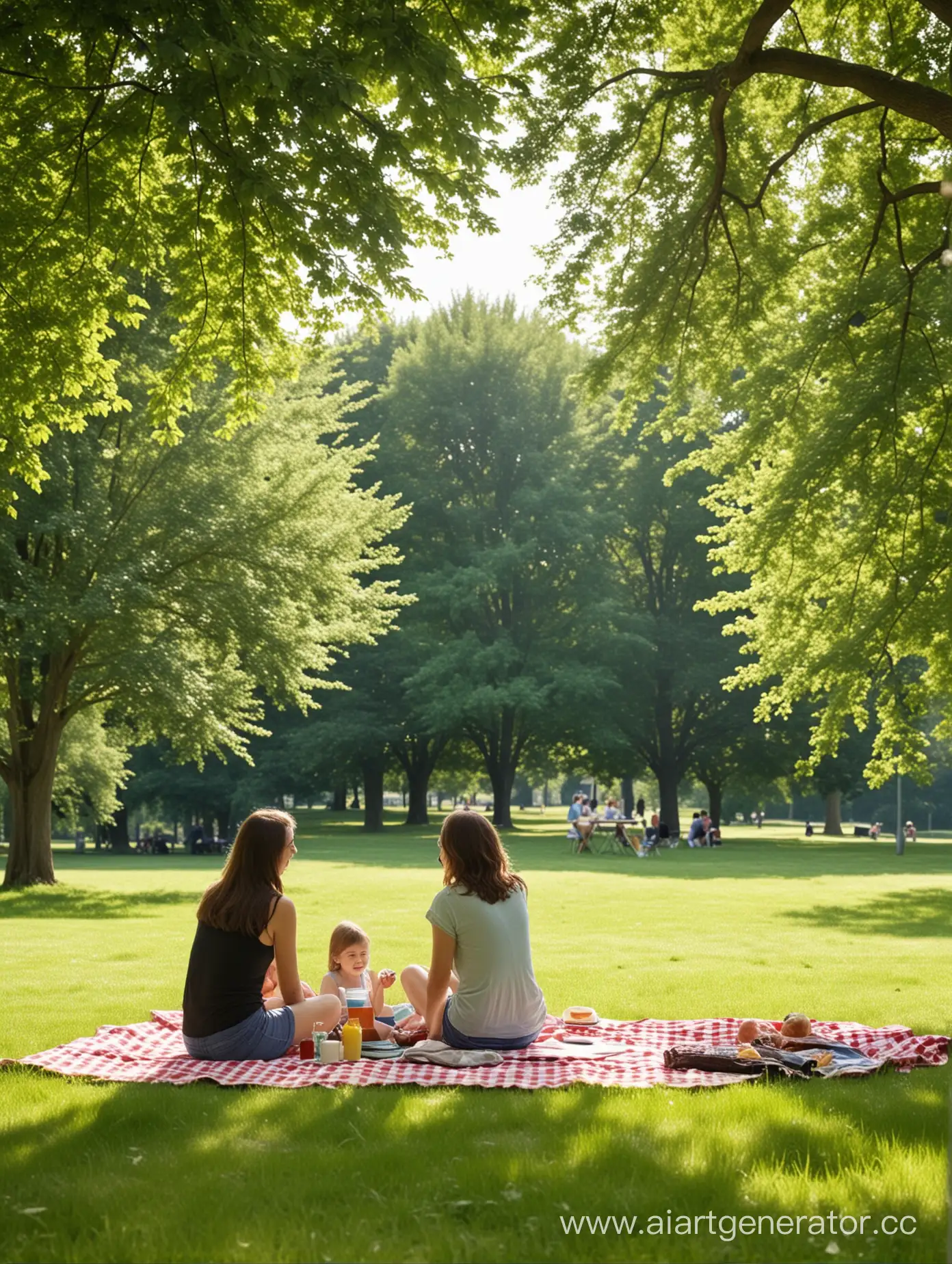  фото 2-3 человека на заднем фоне , лето, семья,пикник,зелень, счпстье ,парк , пустой передний план