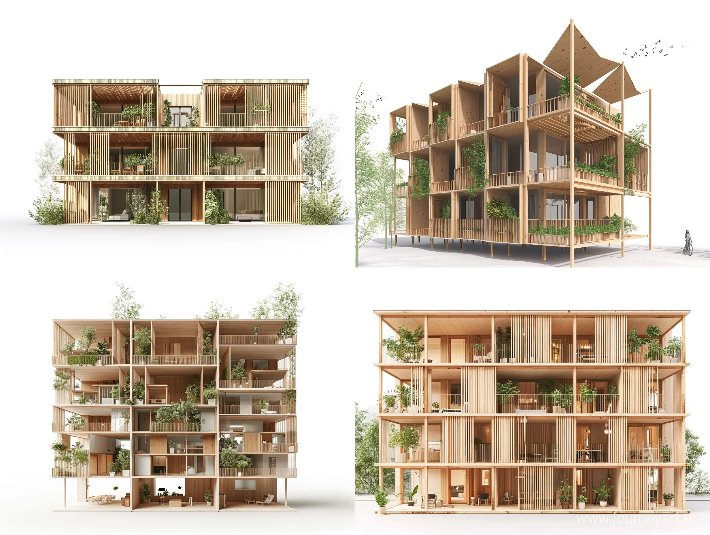Timber-Module-3Storey-Building-with-Loggia-Facade-and-Green-Integration