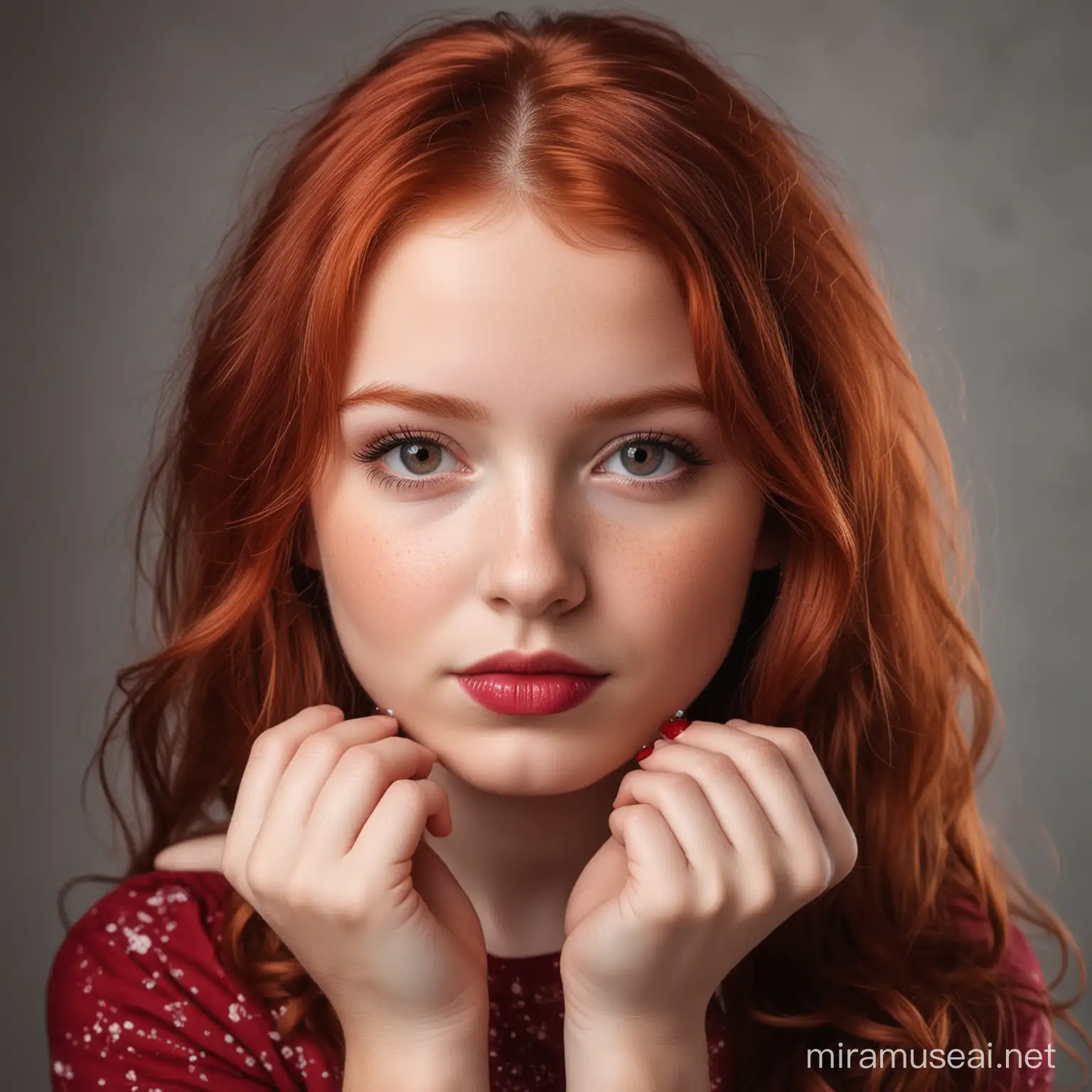 RedHaired Girl Holding a Stunning Ruby Gemstone