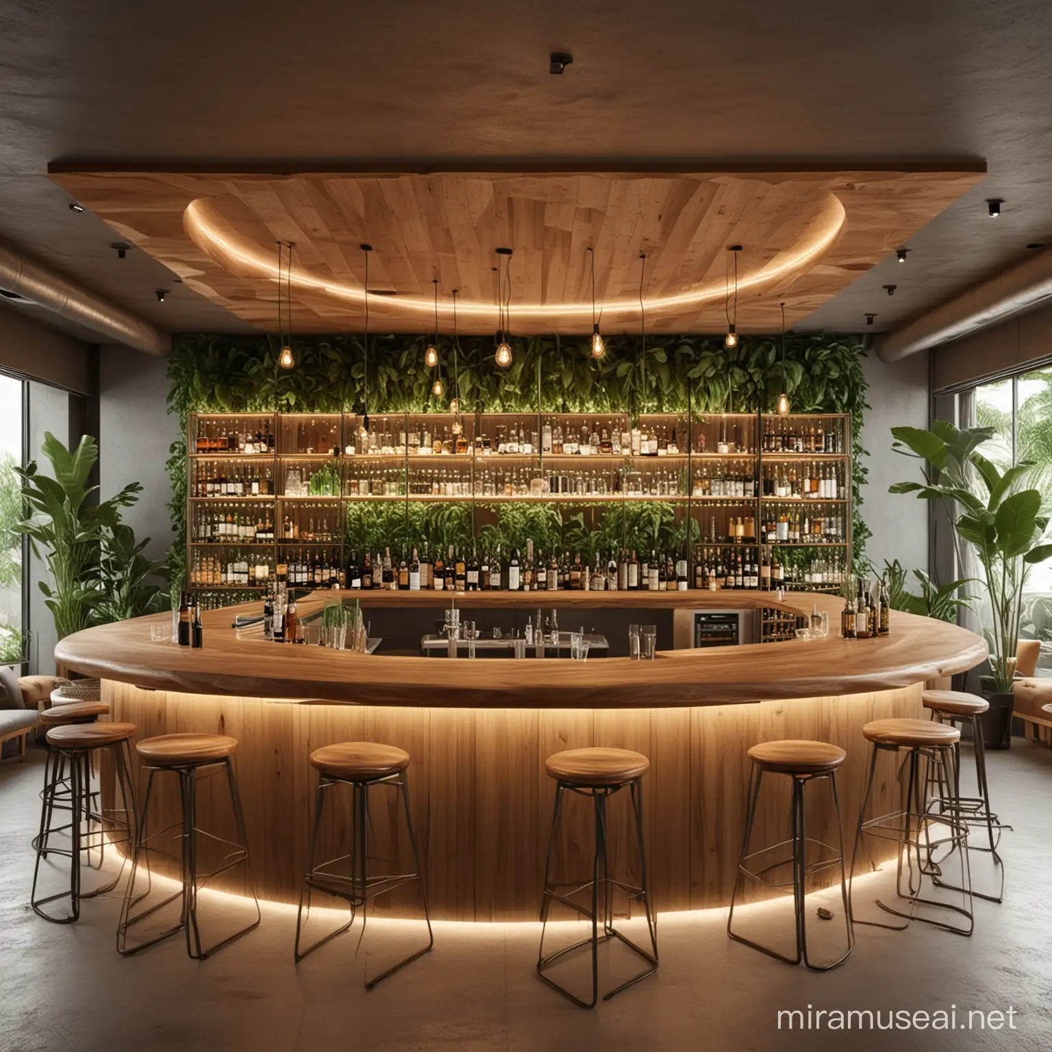 Modern Organic Bar and Restaurant Interior Design with Natural Elements