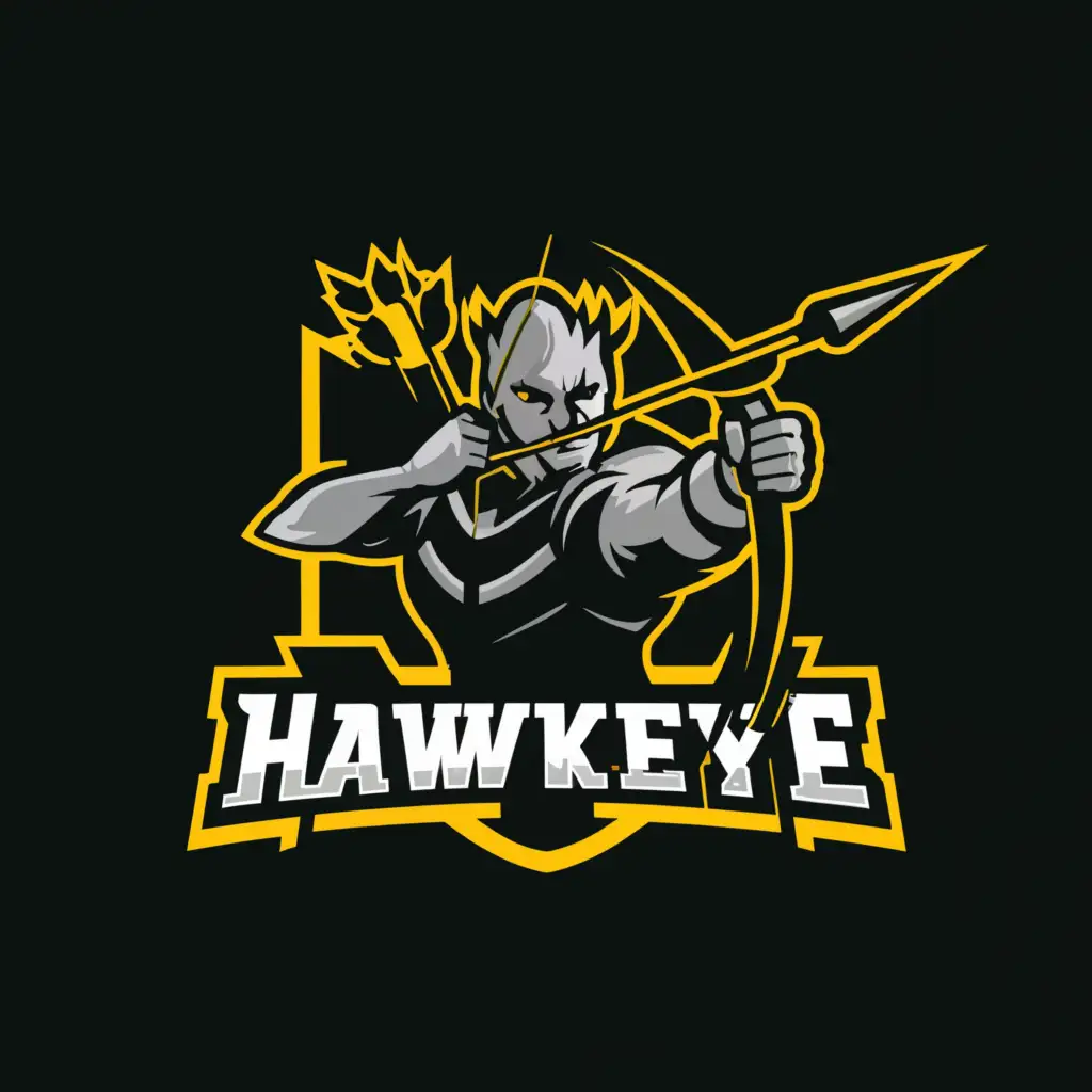 a logo design,with the text "Hawkeye Football", main symbol:Hawkeye and football, black background,Moderate,clear background