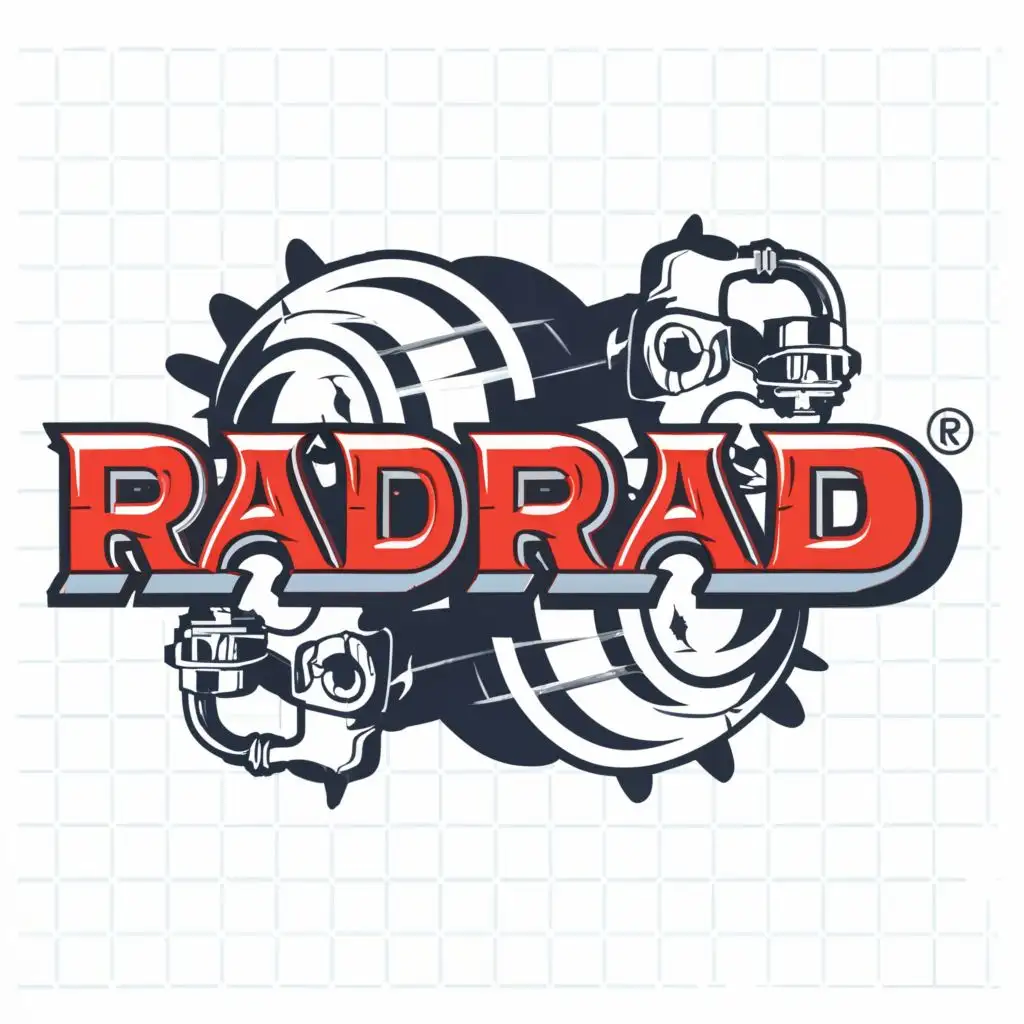 logo, logo RADRAD, radiator, Hot water, cold water, red and blue color, transparence background, with the text "RADRAD", typography, radiator, with the text "RADDAR", typography