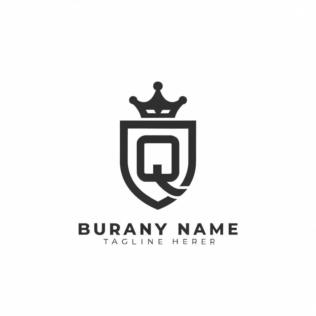 a logo design,with the text "QC", main symbol:crown shield,Minimalistic,clear background