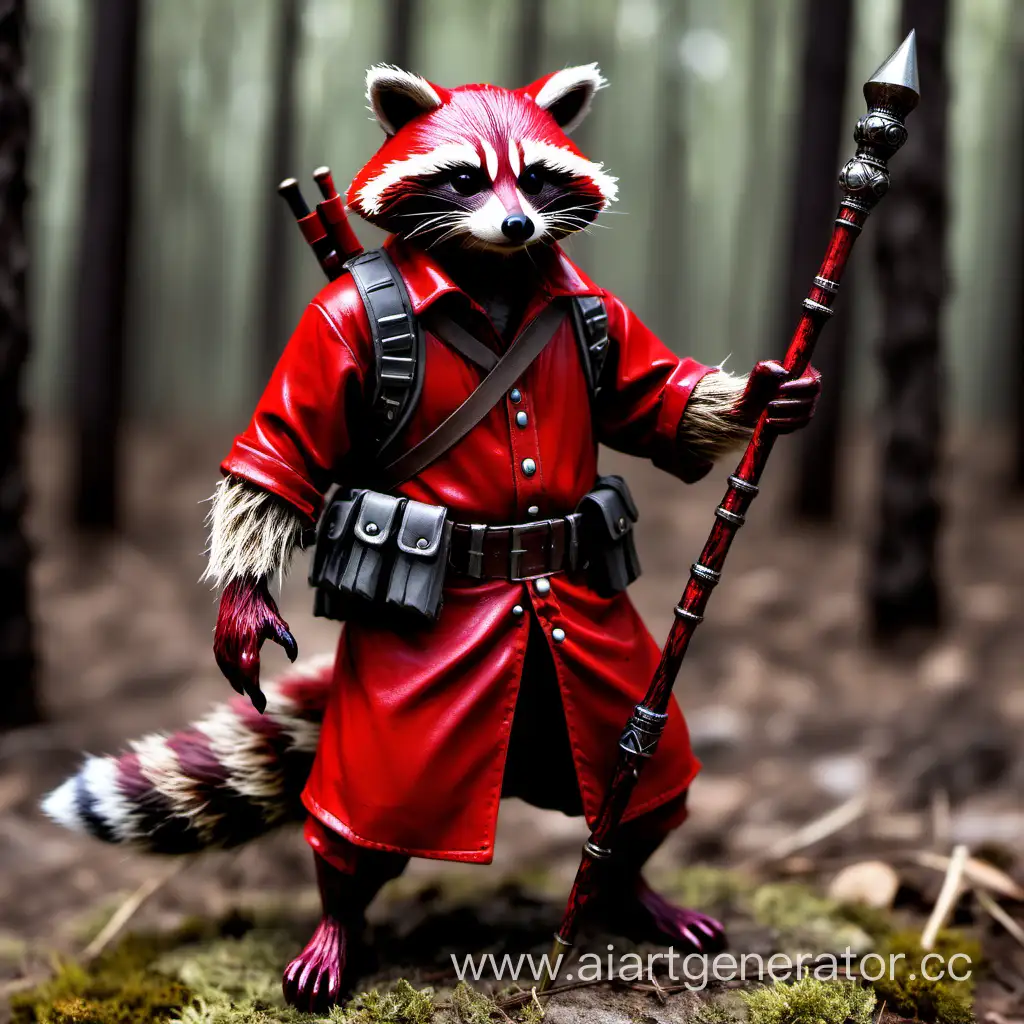 Bold-Red-Raccoon-Hunter-Wielding-a-Battle-Staff