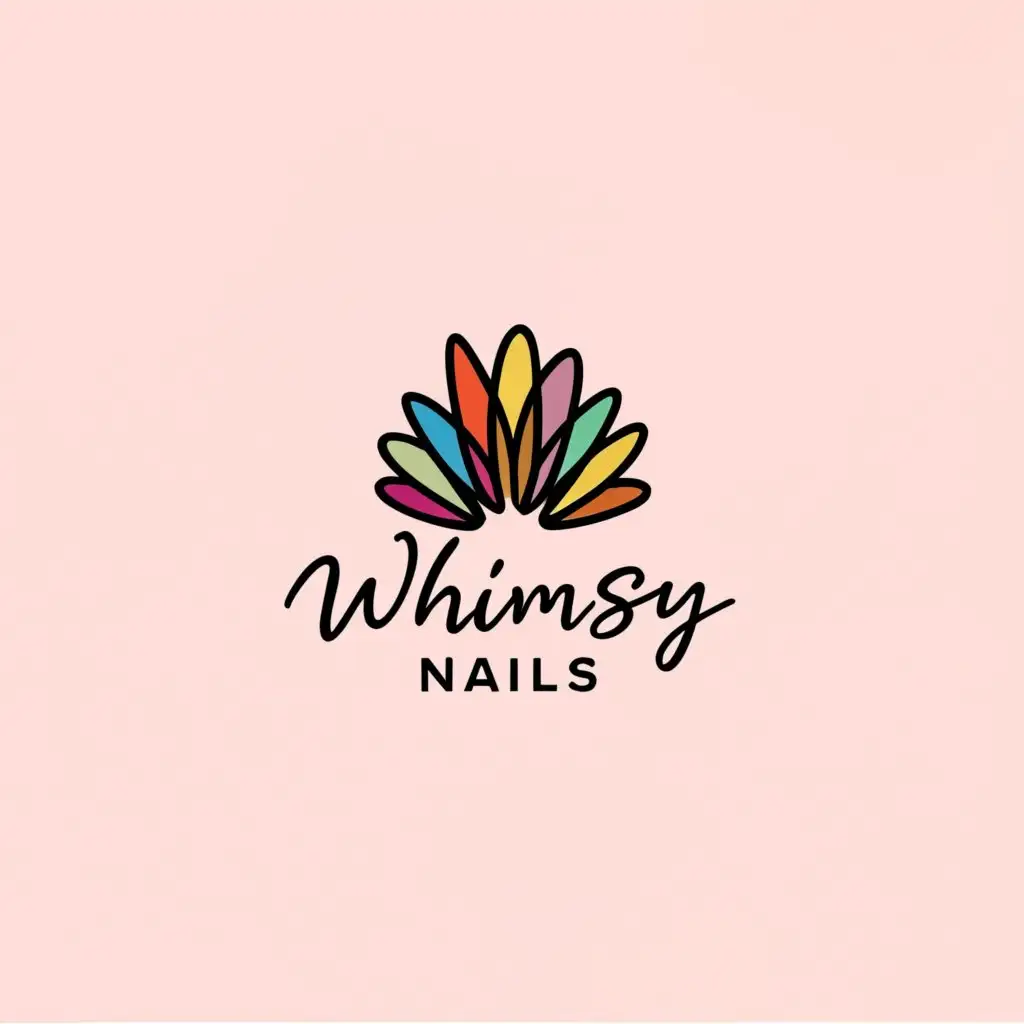a logo design,with the text 'whimsy nails', main symbol:whimsical nail salon colourful artistic,Minimalistic,be used in Beauty Spa industry,clear background