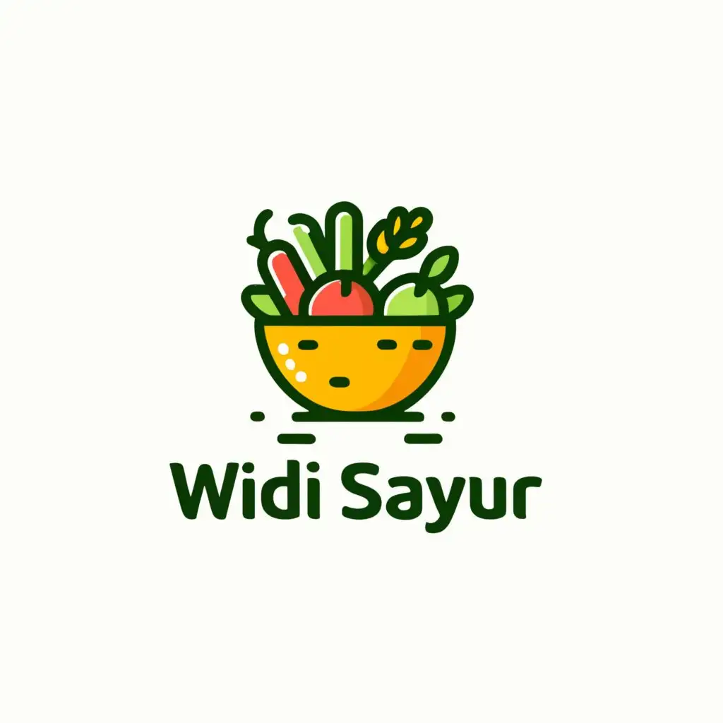 a logo design,with the text "WIDI SAYUR", main symbol:Lots of Vegetables with typography,Moderate,be used in Retail industry,clear background