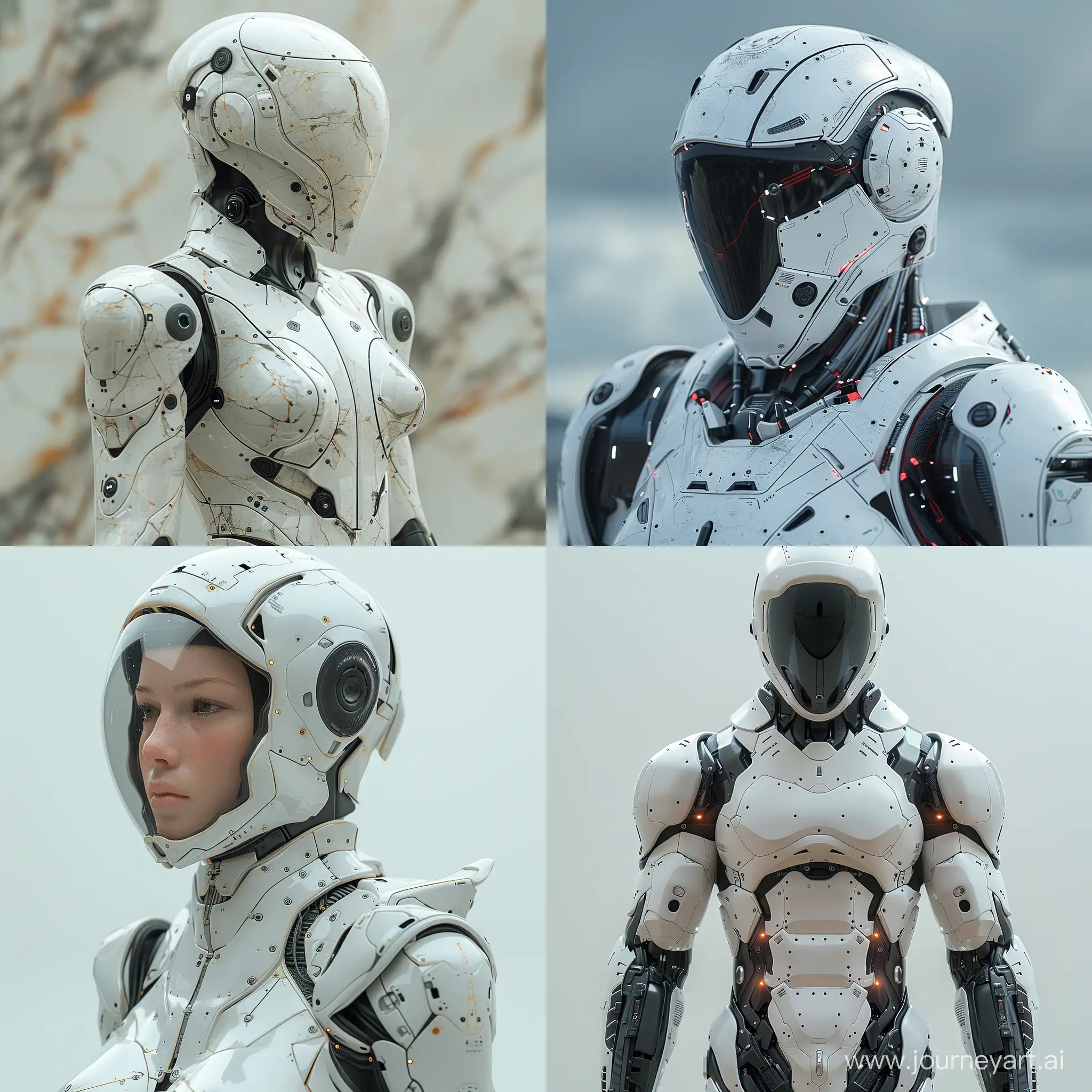 Futuristic sci-fi high-tech human, heavy-duty composite materials, octane render --stylize 1000