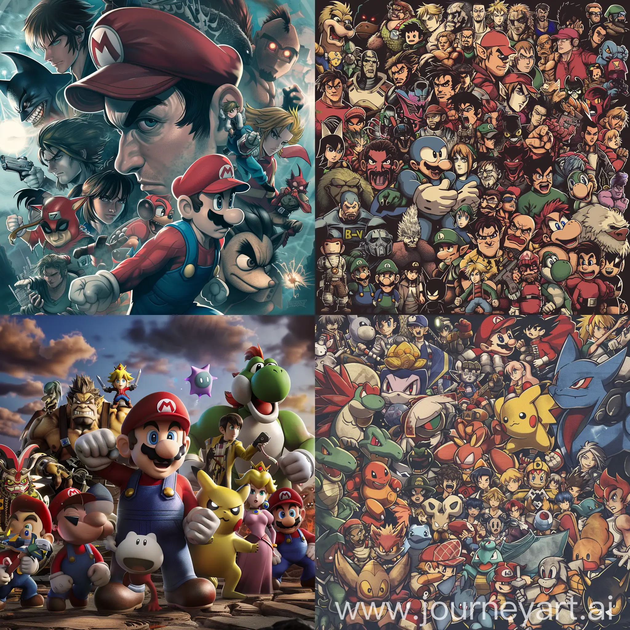 I need a random wallpaper for march with many hidden videogame characters