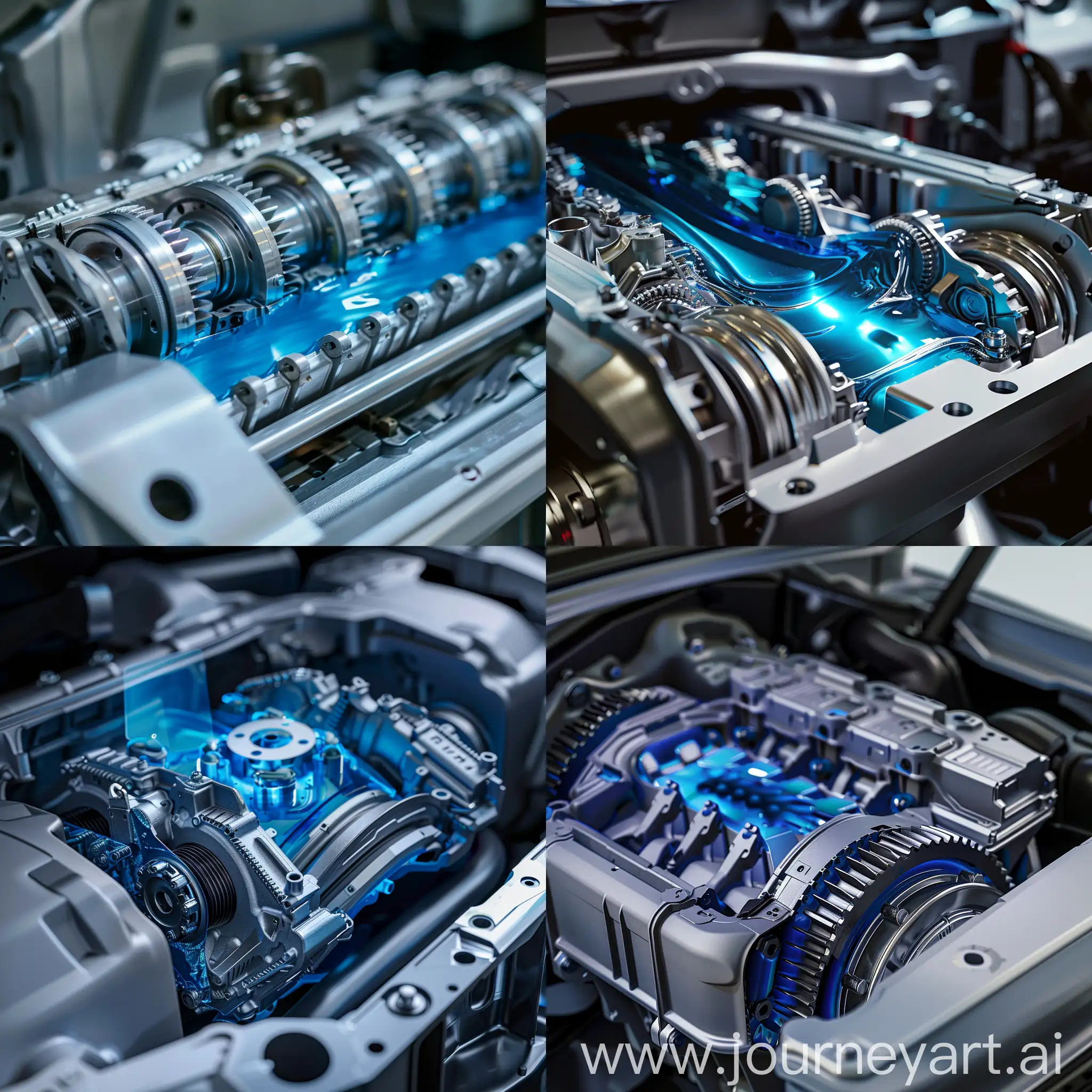 Blue-Transmission-Gear-with-Fluid-Automotive-Engineering-Concept